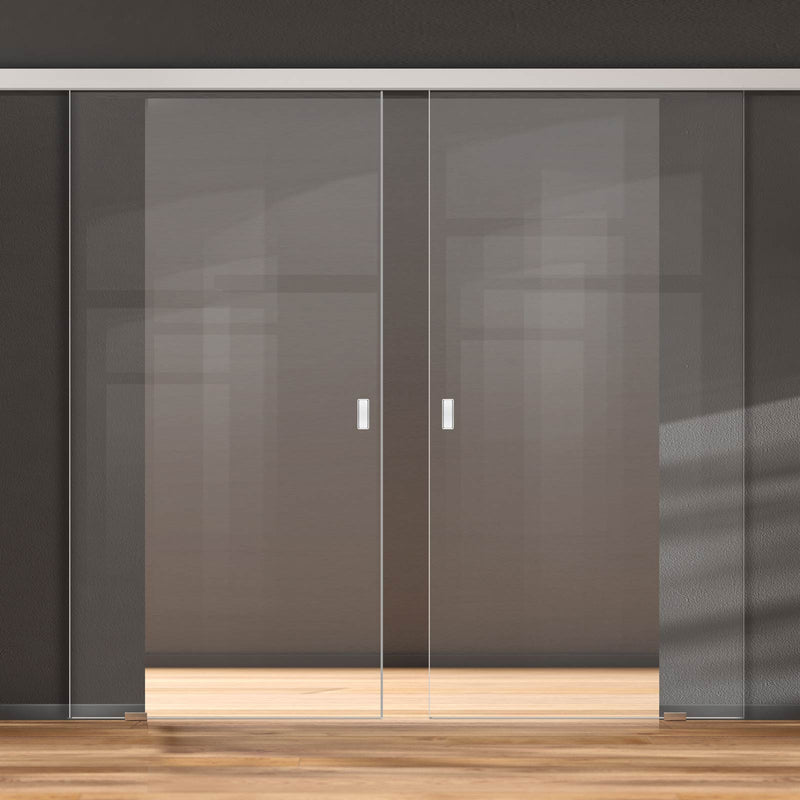 Double Glass Sliding Door - Moor 8mm Clear Glass - Planeo 60 Pro Kit