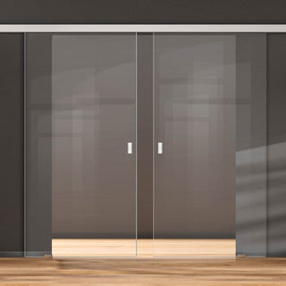 Image: Double Glass Sliding Door - Moor 8mm Clear Glass - Planeo 60 Pro Kit