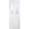 Sirius Tubular Stainless Steel Sliding Track & Malton Shaker Double Door - Clear Glass - White Primed