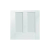 Malton Shaker Double Evokit Pocket Doors - Clear Glass - Primed