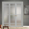 Urban Ultimate® Room Divider Malvan 4 Pane Door Pair DD6414F - Frosted Glass with Full Glass Side - Colour & Size Options