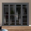 Urban Ultimate® Room Divider Malvan 4 Pane Door Pair DD6414T - Tinted Glass with Matching Sides - Colour & Size Options