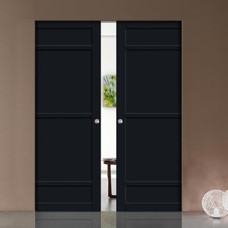 Image: Handmade Eco-Urban® Malvan 4 Panel Double Absolute Evokit Pocket Door DD6414 - Colour & Size Options