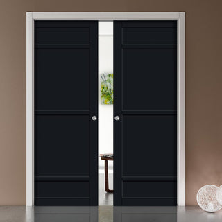 Image: Handmade Eco-Urban® Malvan 4 Panel Double Evokit Pocket Door DD6414 - Colour & Size Options