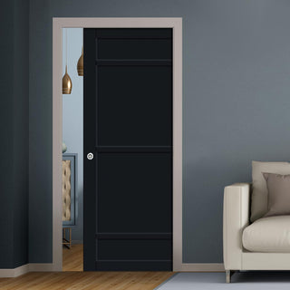 Image: Bespoke Handmade Eco-Urban® Malvan 4 Panel Single Evokit Pocket Door DD6414 - Colour Options