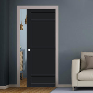 Image: Handmade Eco-Urban® Malvan 4 Panel Single Evokit Pocket Door DD6414 - Colour & Size Options