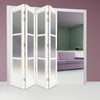 Four Folding Door & Frame Kit - Eco-Urban® Manchester 3 Pane DD6203F 4+0 - Frosted Glass - Colour & Size Options