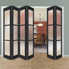 Six Folding Door & Frame Kit - Eco-Urban® Manchester 3 Pane DD6203F 4+2 - Frosted Glass - Colour & Size Options