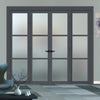 Urban Ultimate® Room Divider Manchester 3 Pane Door Pair DD6306F - Frosted Glass with Matching Sides - Colour & Size Options