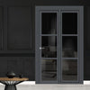 Urban Ultimate® Room Divider Manchester 3 Pane Door DD6306T - Tinted Glass with Full Glass Side - Colour & Size Options