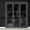Urban Ultimate® Room Divider Manchester 3 Pane Door Pair DD6306T - Tinted Glass with Matching Side - Colour & Size Options