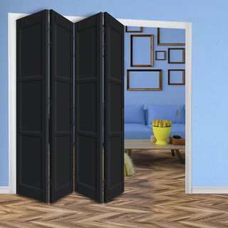 Image: Four Folding Door & Frame Kit - Eco-Urban® Manchester 3 Panel DD6203P 4+0 - Colour & Size Options