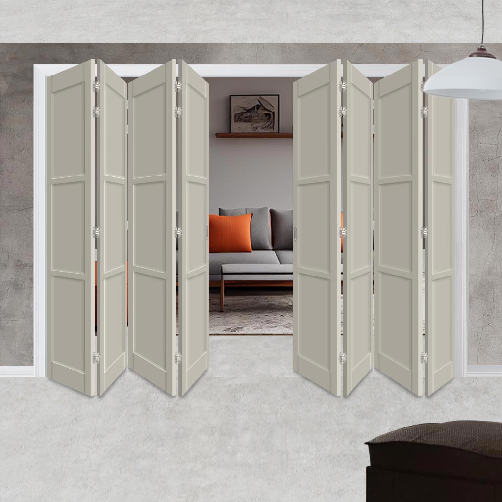 Eight Folding Door & Frame Kit - Eco-Urban® Manchester 3 Panel DD6203P 4+4 - Colour & Size Options