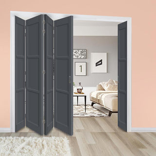 Image: Five Folding Door & Frame Kit - Eco-Urban® Manchester 3 Panel DD6203P 4+1 - Colour & Size Options
