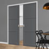 Handmade Eco-Urban® Manchester 3 Panel Double Evokit Pocket Door DD6305 - Colour & Size Options