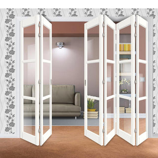 Image: Six Folding Door & Frame Kit - Eco-Urban® Manchester 3 Pane DD6203C 4+2 - Clear Glass - Colour & Size Options
