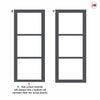 Urban Ultimate® Room Divider Manchester 3 Pane Door Pair DD6306T - Tinted Glass with Full Glass Sides - Colour & Size Options