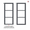 Urban Ultimate® Room Divider Manchester 3 Pane Door Pair DD6306F - Frosted Glass with Full Glass Side - Colour & Size Options