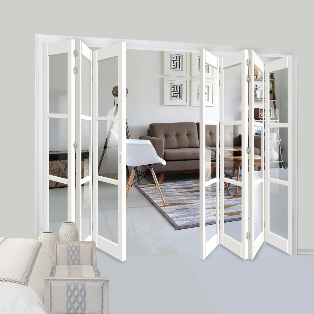 Seven Folding Door & Frame Kit - Eco-Urban® Manchester 3 Pane DD6203C 4+3 - Clear Glass - Colour & Size Options