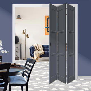 Image: Three Folding Door & Frame Kit - Eco-Urban Manchester 3 Panel DD6203P 3+0 - 4 Size & Colour Options