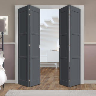 Image: Four Folding Door & Frame Kit - Eco-Urban® Manchester 3 Panel DD6203P 2+2 - Colour & Size Options