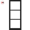 Urban Ultimate® Room Divider Manchester 3 Pane Door Pair DD6306C with Matching Sides - Clear Glass - Colour & Height Options
