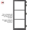 Urban Ultimate® Room Divider Manchester 3 Pane Door Pair DD6306F - Frosted Glass with Full Glass Sides - Colour & Size Options