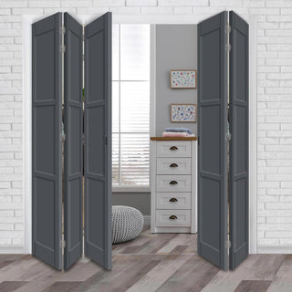 Image: Five Folding Door & Frame Kit - Eco-Urban® Manchester 3 Panel DD6203P 3+2 - Colour & Size Options
