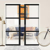 Handmade Eco-Urban® Manchester 3 Pane Double Evokit Pocket Door DD6306G - Clear Glass - Colour & Size Options