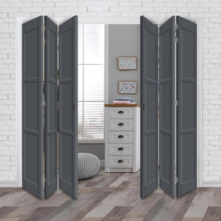 Image: Six Folding Door & Frame Kit - Eco-Urban® Manchester 3 Panel DD6203P 3+3 - Colour & Size Options