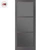 Urban Ultimate® Room Divider Manchester 3 Pane Door Pair DD6306T - Tinted Glass with Full Glass Side - Colour & Size Options