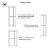 Marfa 4 Pane Solid Wood Internal Door Pair UK Made DD6313G - Clear Glass - Eco-Urban® Cloud White Premium Primed