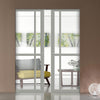 Handmade Eco-Urban Marfa 4 Pane Double Absolute Evokit Pocket Door DD6313G - Clear Glass - Colour & Size Options