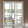 Handmade Eco-Urban® Marfa 4 Pane Double Evokit Pocket Door DD6313G - Clear Glass - Colour & Size Options