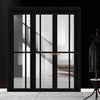 Urban Ultimate® Room Divider Marfa 4 Pane Door Pair DD6313C with Matching Side - Clear Glass - Colour & Height Options