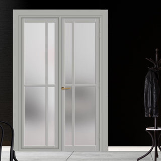 Image: Urban Ultimate® Room Divider Marfa 4 Pane Door DD6313F - Frosted Glass with Matching Side - Colour & Size Options