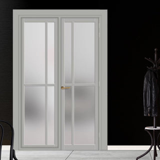 Image: Urban Ultimate® Room Divider Marfa 4 Pane Door DD6313F - Frosted Glass with Full Glass Side - Colour & Size Options