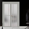 Urban Ultimate® Room Divider Marfa 4 Pane Door DD6313F - Frosted Glass with Matching Side - Colour & Size Options