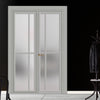 Urban Ultimate® Room Divider Marfa 4 Pane Door DD6313F - Frosted Glass with Full Glass Side - Colour & Size Options