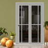 Urban Ultimate® Room Divider Marfa 4 Pane Door DD6313T - Tinted Glass with Matching Side - Colour & Size Options