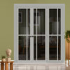 Urban Ultimate® Room Divider Marfa 4 Pane Door Pair DD6313T - Tinted Glass with Matching Side - Colour & Size Options