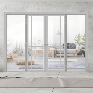 Image: Room Divider - Handmade Eco-Urban® Marfa with Two Sides DD6313C - Clear Glass - Premium Primed - Colour & Size Options