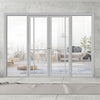 Bespoke Room Divider - Eco-Urban® Marfa Door Pair DD6313C - Clear Glass with Full Glass Sides - Premium Primed - Colour & Size Options