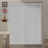 Melville 3 Panel Solid Wood Internal Door Pair UK Made DD6409 - Eco-Urban® Mist Grey Premium Primed