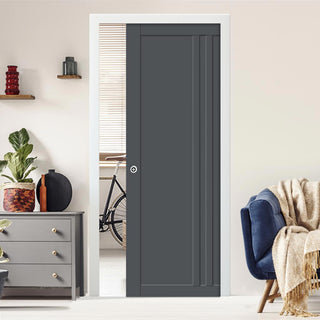 Image: Bespoke Handmade Eco-Urban® Melville 3 Panel Single Evokit Pocket Door DD6409 - Colour Options