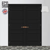 Metropolitan 7 Panel Solid Wood Internal Door Pair UK Made DD6405 - Eco-Urban® Shadow Black Premium Primed