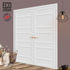 Metropolitan 7 Panel Solid Wood Internal Door Pair UK Made DD6405 - Eco-Urban® Cloud White Premium Primed