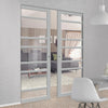 Handmade Eco-Urban® Metropolitan 7 Pane Double Absolute Evokit Pocket Door DD6405G Clear Glass - Colour & Size Options