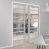 Handmade Eco-Urban® Metropolitan 7 Pane Double Evokit Pocket Door DD6405G Clear Glass - Colour & Size Options
