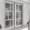 Handmade Eco-Urban® Milan 6 Pane Double Evokit Pocket Door DD6422G Clear Glass - Colour & Size Options